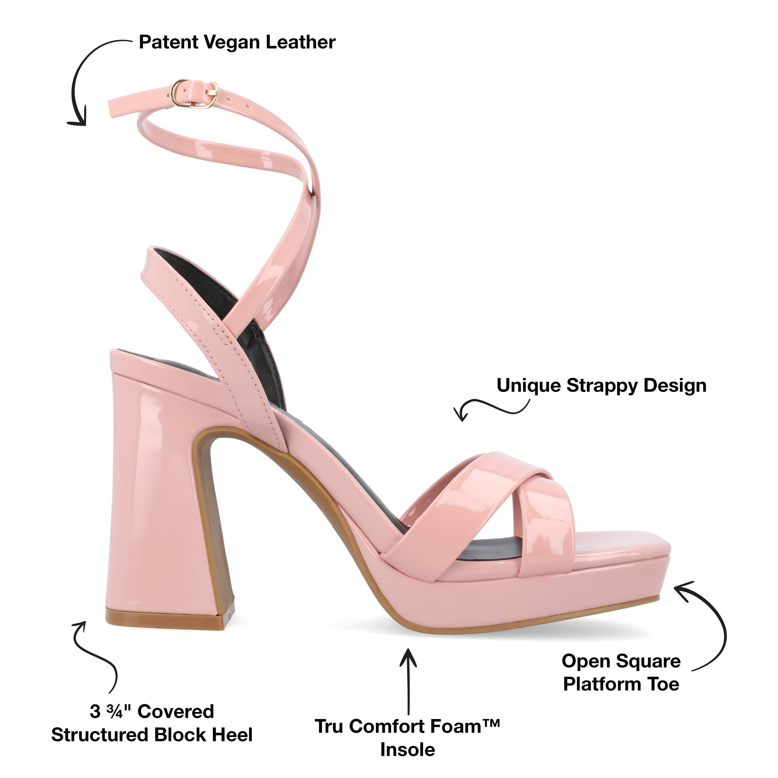 Journee Womens Zorana Mid Heel Platform Dress Sandals