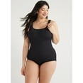 Time and Tru Women's and Plus Crinkle One Piece Swimsuit, Sizes XS3X