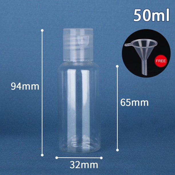 1pc 10/20/30/50/60/100ml De Plástico Flip Tapa Botellas Vacías Vail Para Viaje Contenedor Cosméticos Loción Mascota Botella