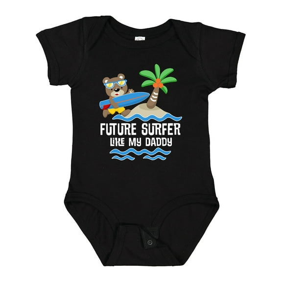 Inktastic Surfing Future Surfer Like Daddy Boys or Girls Baby Bodysuit