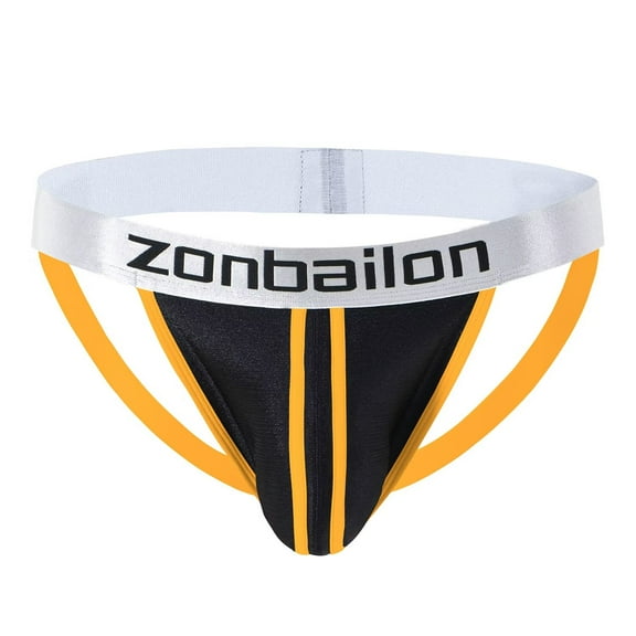 TANBOM Mens Sexy Thong Underwear Hot Stretch Adjustable Comfortable Thongs Orange M