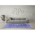 thumbnail image 3 of Ahgly Company Machine Washable Indoor Square Medallion Blue Traditional Area Rugs, 3' Square, 3 of 4