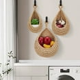 thumbnail image 5 of Mlkoz Decoration Ornaments, 3pc Wall Vegetable Storage Fruit Basket Birdhouse Wall Hanging Teardrop Mesh Pocket Hand-Woven Wall Hanging, Graduation Gifts, 5 of 8
