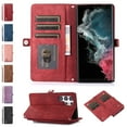thumbnail image 5 of For Samsung Galaxy S22 Ultra Cover with Card Slot Shockproof Luxury Leather Magnetic Flip Holder Stand Zipper Wallet Case, 5 of 5