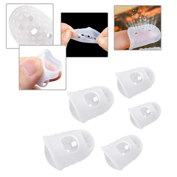 Guitar Accessories, Silicone Clear Guitar Finger Guards Fingertip Protectors Fingertip Protection Covers Caps for Stringed Instruments, Sewing and Embroidery