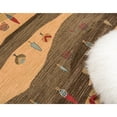 thumbnail image 5 of 7' x 10' Tan Brown and Beige Vintage Striped Rectangular Area Throw Rug, 5 of 8