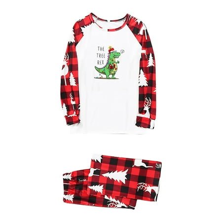 

ketyyh-chn99 Family Christmas Pajamas Cotton Flannel Parent Child Ladies Mother s Wear Matching Christmas Pajamas for Family And Dog