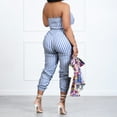thumbnail image 3 of HBFAGFB Combinaison Mode Femme Rayée Épaules Dénudées Combishort Décontracté Sans Bretelles Vêtements Bleu Taille m, 3 of 6