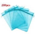 thumbnail image 2 of Bolsas de regalo de organza Boshen, 13 x 18 cm, 200 unidades, azul turquesa, 2 of 9
