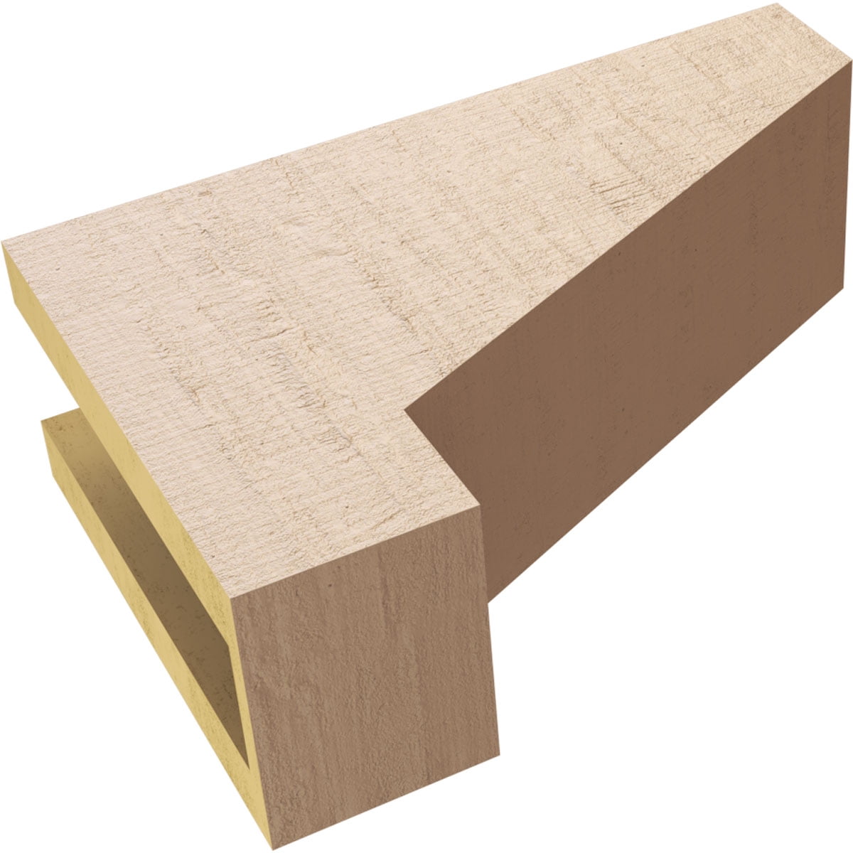 4"W x 12"D x 8"H Classic Clemmons Rough Cedar Woodgrain TimberThane Corbel, Primed Tan