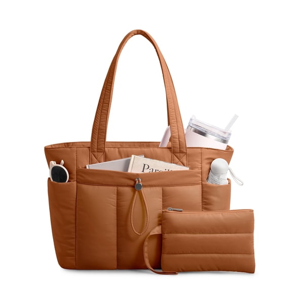 Bolso de mano TopDesign Puffy para mujer con portavasos y compartimento para portátil