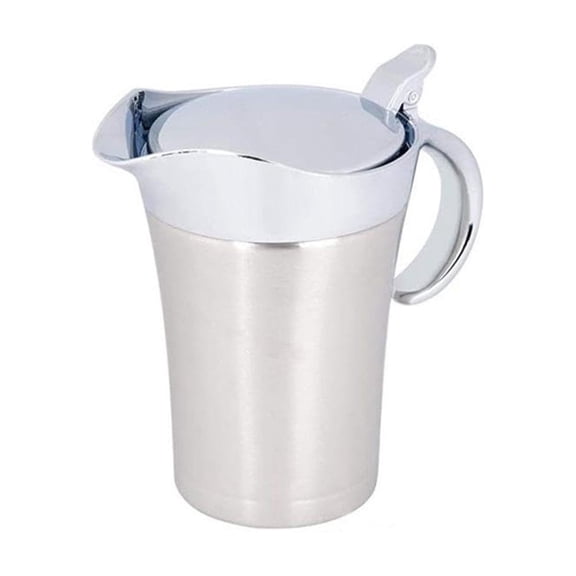dgysar [Insulated Jug] 27 oz Stainless Steel Insulated Gravy Boat with Hinged Lid Double Walled Thermal Sauce Warmer Pitcher for Dining Table B 1PC