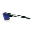 thumbnail image 6 of Polarized Xloop Mens Wrap Around Sport Rimless Oval Plastic Sunglasses Carbon Fiber Silver - Blue Mirror, 6 of 7