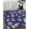 thumbnail image 3 of Ahgly Company Tapis Rond Lavable en Machine Intérieur Transitionnel Violet Moyen, 3 Pieds Rond, 3 of 7
