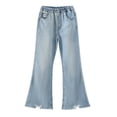 thumbnail image 4 of Miaoju Girls Flare Jeans Elastic Waistband Bell Bottom Denim Pants with Pockets, Casual Jeans for Girls, 4 of 7