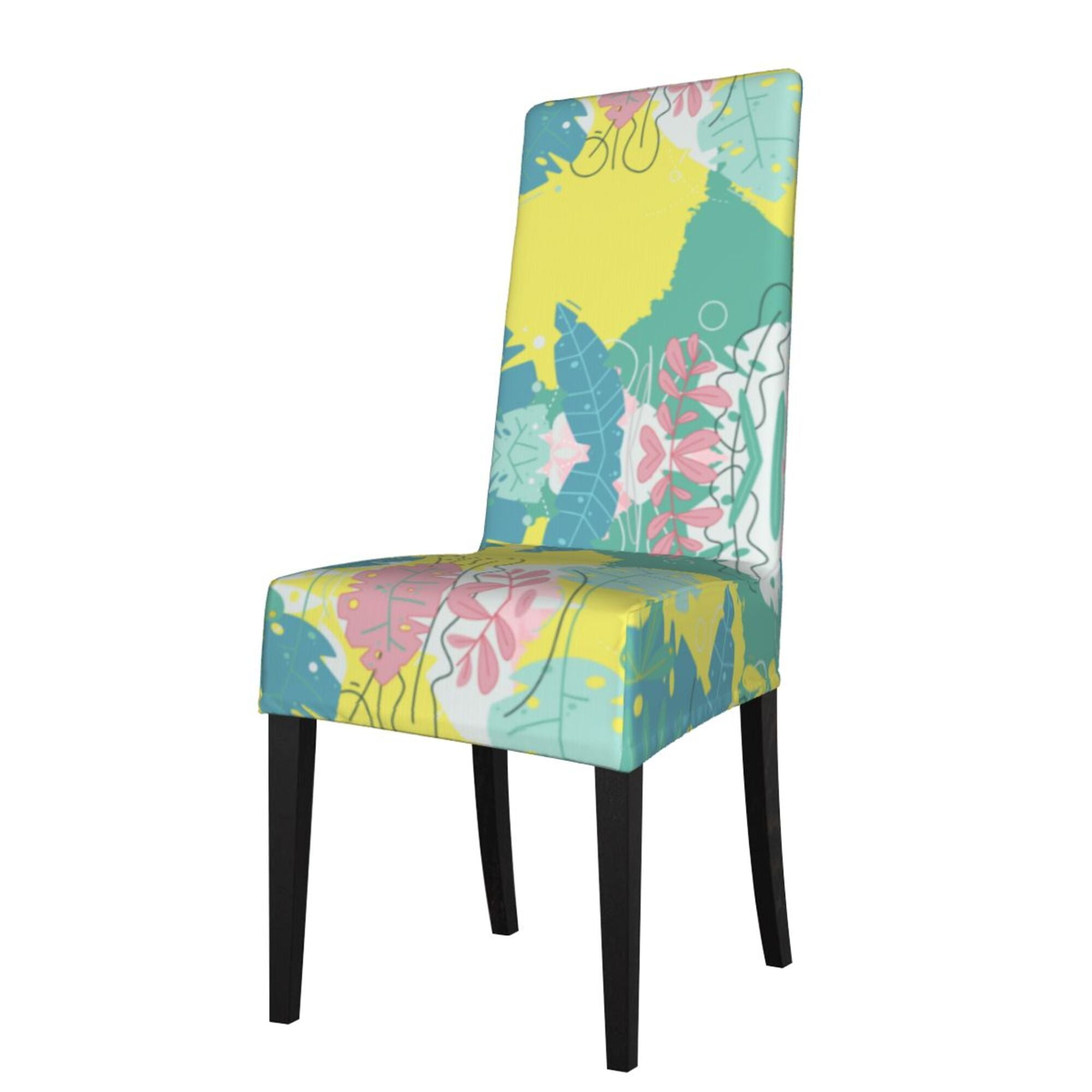 ZICANCN Yellow Watercolor Leaves Chair Protectors Seat Covers , Dining ...