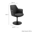 thumbnail image 4 of Modway Lippa Vegan Leather Upholstered Swivel Dining Armchair in Black Black, 4 of 10