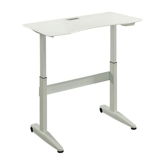 Furniture of America Glenda Metal Adjustable Short Standing Desk in White