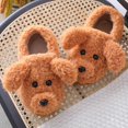 thumbnail image 3 of Lindas pantuflas de algodón para mujer, pantuflas de invierno para dormitorio interior para mujer, pantuflas antideslizantes con dibujos animados de perro, de felpa, 6/6,5 UK, 3 of 5