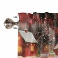 thumbnail image 5 of Christmas Kitchen Curtains and Valances Set, Red View Christmas Tree Hut Light Golden Snowflakes Rod Pocket Window Valance Window Curtain Panels for Living Room Bedroom Laundry, 27.5x36in, 3 Pieces, 5 of 7