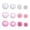 A001- Pink White, variant on Paper Lanterns and Pom Poms Decoration Set, 3 Large + 3 Small Paper Lanterns, 6 Large + 6 Small Paper Pom Poms in Red White Gray, for Home Party Wedding Birthday Decor - Includes Assorted Sizes Paper