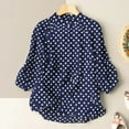 thumbnail image 4 of Outfmvch Oversized Button Down Shirts for Women Linen Tunic Tops for Women Boho Linen Shirts for Women's Blouses & Button-down Shirts Casual Tunic Tops Blue S, 4 of 4