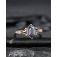 thumbnail image 5 of Hexagon Cut Alexandrite Engagement Ring, Unique Split Shank Milgrain Wedding Ring, Rose Gold Anniversary Gift Promise Ring for Women, 5 of 5