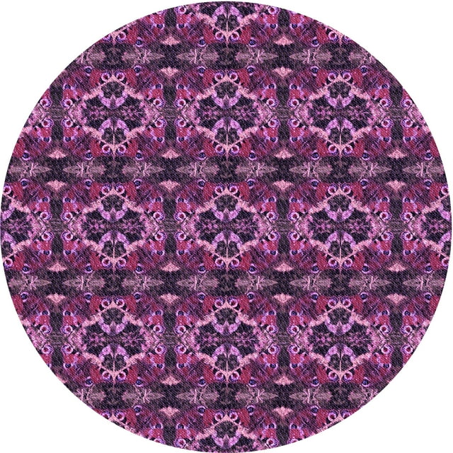 Ahgly Company Machine Washable Indoor Square Transitional Orchid Purple Area Rugs, 3' Square