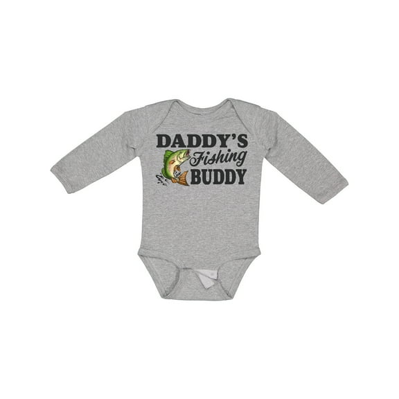 Inktastic Daddy's Fishing Buddy Boys Long Sleeve Baby Bodysuit
