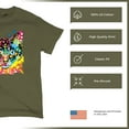 thumbnail image 4 of Tee Hunt Dean Russo Eyes Cat T-Shirt Neon Colorful Cute Kitten Men's Tee, Military Green, 5X-Large, 4 of 5