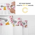 thumbnail image 2 of Easter Rabbit No Hooks Shower Curtain with Snap-in Liner Colored Eggs Cute Bunny Spring Flowers Gray Plaid Shower Curtains for Bathroom, Waterproof, Easy Install, Washable 72"x78", 2 of 9