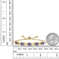thumbnail image 4 of Gem Stone King 18K Yellow Gold Plated Silver Blue Iolite Bracelet for Women (3.25 Cttw, Gemstone, Oval Checkerboard 7X5MM, Fully Adjustable up to 9 inches), 4 of 5