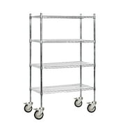 Salsbury Industries 9538M-CHR Wire Shelving - Mobile - 36 Inches Wide - 69 Inches High - 18 Inches Deep - Chrome