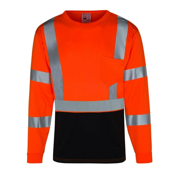 Everyday ANSI Class 3 with Contrast with Long Sleeve UPF-50  T-Shirt (ORANGE)