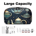 thumbnail image 3 of Arabic Teapot Oxford Fabric Waterproof Portable Hard Drive Bag and Case with Cord Storage and Travel Charger Organizer for Electronic Devices - 5.9x9.44x3.14 in, 3 of 6