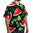 thumbnail image 2 of Watermelon Men's Short Sleeve Poplin Shirt, Button Down Casual Summer Beach Printed Unisex Shirt, 2 of 6
