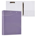 thumbnail image 3 of Swirling Purple Lines 12.4x10.6in PVC Round Ring Binder, D-Ring 3-Hole, Metal Clip, 200 Sheets, 3 of 10