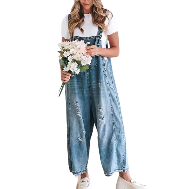 Mono general chouyatou de mezclilla para mujer, azul desgastado
