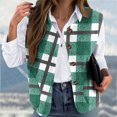 thumbnail image 4 of ZUKMRJPC Women's Flannel Vest Fall Fashion V Neck Color Block Sleeveless Shirt Jacket Casual Button Down Outerwear Vests with Pockets, 4 of 5