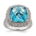 thumbnail image 1 of 925 Sterling Silver Blue Cubic Zirconia Ring, 1 of 2