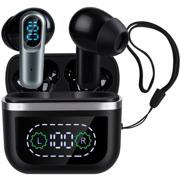 Wireless Earbuds for iPhone Android,AILKIN Bluetooth 5.3 Headphone 45Hrs Playtime In-Ear True Wireless Earbuds Headset Waterproof IPX7 Noise Cancelling with Charging Case,Wireless Earbud Small Ears