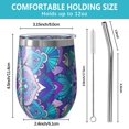 thumbnail image 5 of 12oz Stemless Wine Tumblers Purple Ethnic Mandala Pattern Vacuum Insulated Stainless Steel Travel Tumbler Cups Mug with Lid and Straw for Champaign,Cocktail,Beer with Cleaning Brush, 5 of 5