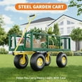 thumbnail image 4 of Steel Garden Cart, 900 LBS Capacity Utility Outdoor Wagon, Heavy Duty Mesh Garden Wagon Cart with Removable Sides and 10" Tires for Yard, Lawn, Garden, 4 of 7