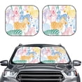 thumbnail image 2 of Balery Zebra Colourful Sun Shield 2 Pack For Car Front Windows Foldable Sun Visor Protector Blocks Max Uv Rays And Keeps Your Vehicle Cool For Most Sedans Suv Truck, 2 of 7