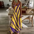 thumbnail image 2 of Purple And Gold Sleeveless Dress for Women Clothing Female Women's Summer Skirt, 2 of 6