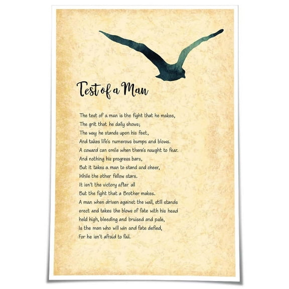 The Test of A Man Poem Wall Art Poetry Posters Art Deco Picture Canvas Bedroom Modern Home Vertical Artwork Decoration for Bathroom poster