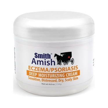 Smith Amish Eczema-Psoriasis deep Moisturizing Cream for Sensitive, Distressed, Dry, Scaly Skin, with Colloidal Oatmeal and Vitamin B5. 4 oz jar.