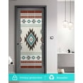 thumbnail image 5 of Window Privacy Film Boho Southwest Stained Glass Window Film Decorative Sun Block Window Cover Bohemian Country Geometric Motifs Window Clings Static Adhesive Sticker for Bathroom 35.4"x78.7", 5 of 6