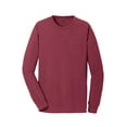 thumbnail image 5 of Port & Co Adult Male Men Plain Long Sleeves T-Shirt Merlot X-Large, 5 of 6