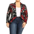 thumbnail image 1 of Women's Plus Size Solid Print Casual Long Sleeve Open Front Jacket Blazer/Made in USA, 1 of 5